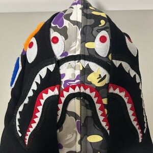Bape Camo Shark Hoodie with Red and Black